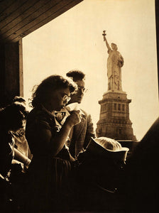 1948 Photogravure Statue of Liberty New York City Landmark Statue Tourists NYC