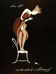1948 Ad Vintage Hanes Nylon Stockings Bobri Vladimir Bobritsky Illustration Art