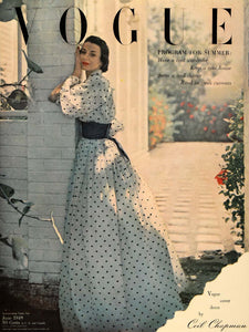 1948 Ad Vogue Magazine Vintage Summer Dress Gown Ceil Chapman Fashion Women