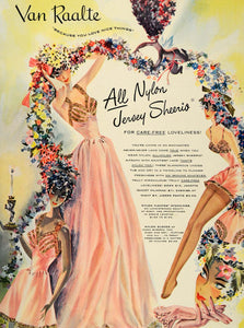 1948 Ad Vintage Van Raalte Lingerie Nylon Jersey Sheerio Chemise Jamette Fashion