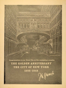1948 Ad Vintage John Wanamaker Department Store Bridge of Progress New York City