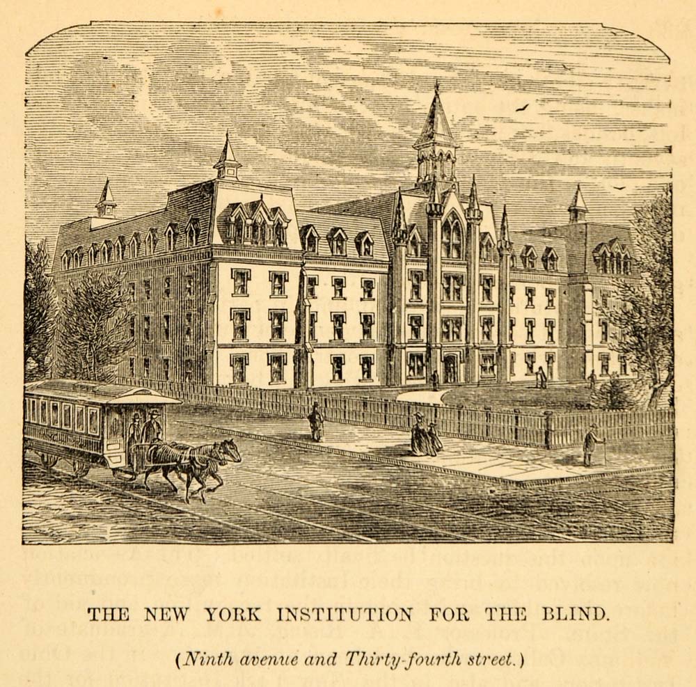 1872 New York Institution for the Blind Architecture - ORIGINAL HISTORIC NY9