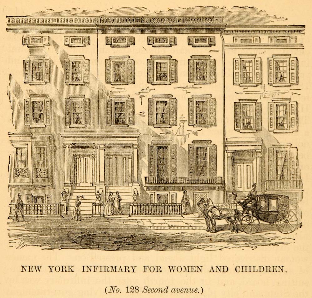 1872 New York Infirmary Women Children City Hospital - ORIGINAL HISTORIC NY9