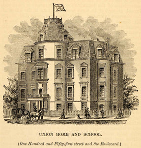 1872 Union Home School Building 151st St. New York City ORIGINAL HISTORIC NY9