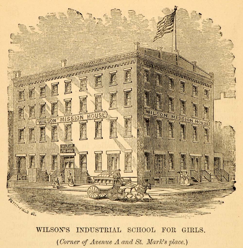 1872 Wilson's Industrial School for Girls New York City ORIGINAL HISTORIC NY9