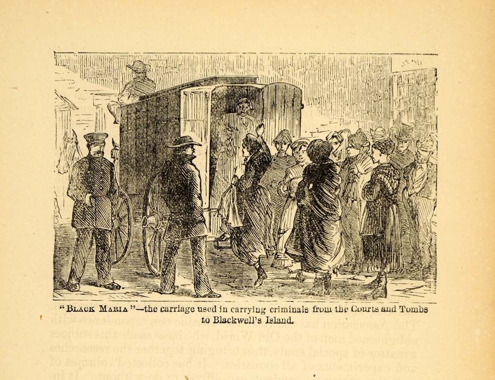1872 Black Maria Tombs Carriage New York City Prisoners ORIGINAL HISTORIC NY9