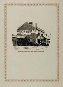 1926 Train Station Albany NY Mowhawk & Hudson RR Print - ORIGINAL
