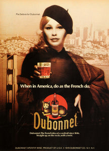 1979 Ad Dubonnet Aperitif Wine Pia Zadora Cityscape Alcoholic