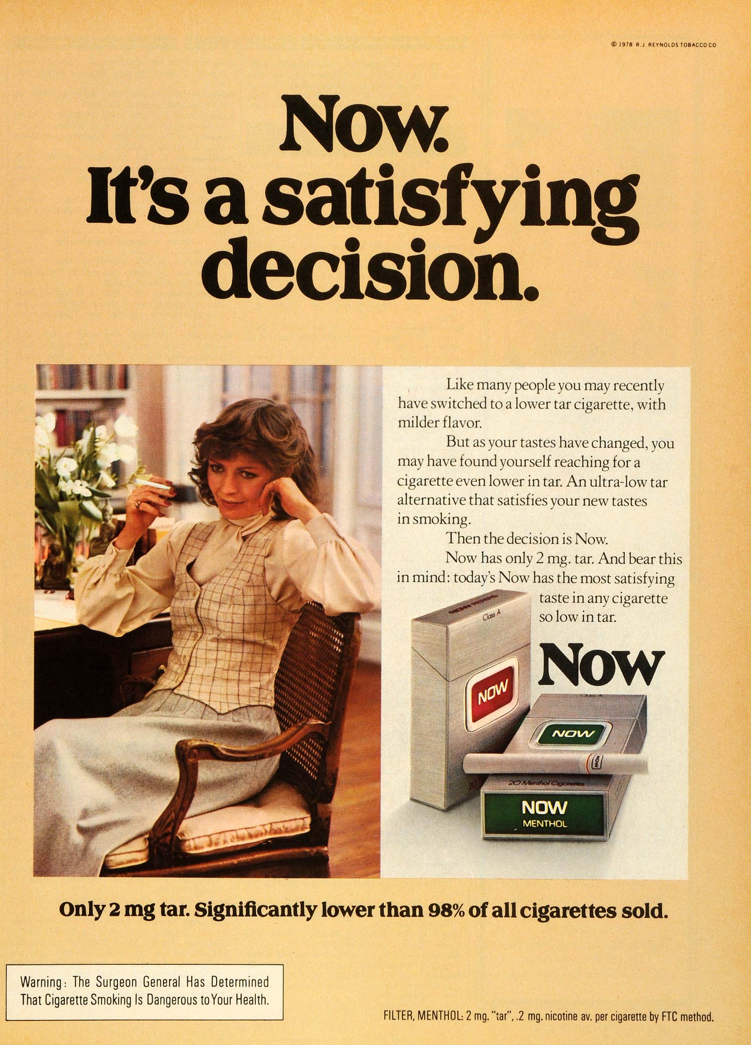 1979 Ad Filter Menthol Now Cigarettes Pack Woman Smoking R J Reynolds NYM1