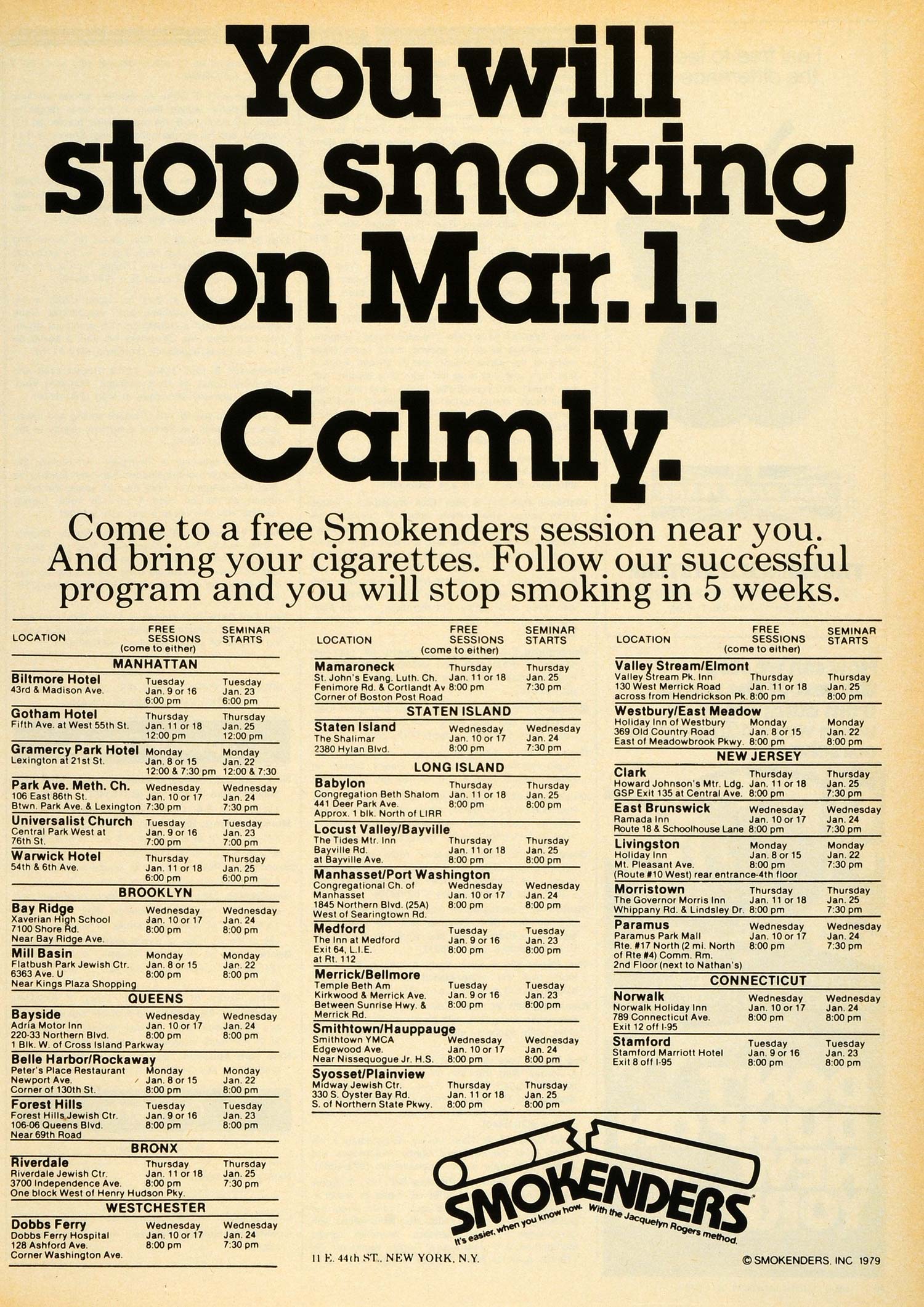 tobacco cessation programs in new york 1979 Ad Smokenders Inc New York Quit Smoking Free Sessions Program Smo – Period Paper Historic Art LLC tobacco cessation programs in new york 1979 Ad Smokenders Inc New York Quit Smoking Free Sessions Program Smo – Period Paper Historic Art LLC