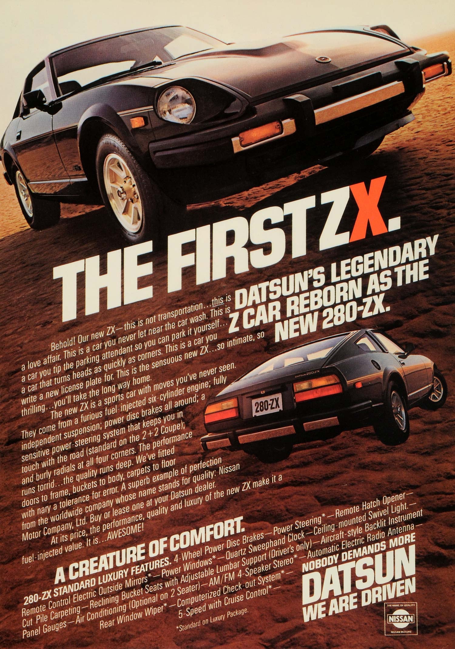1979 Ad Datsun Nissan Motor Co Black 280-ZX Automobile Vintage