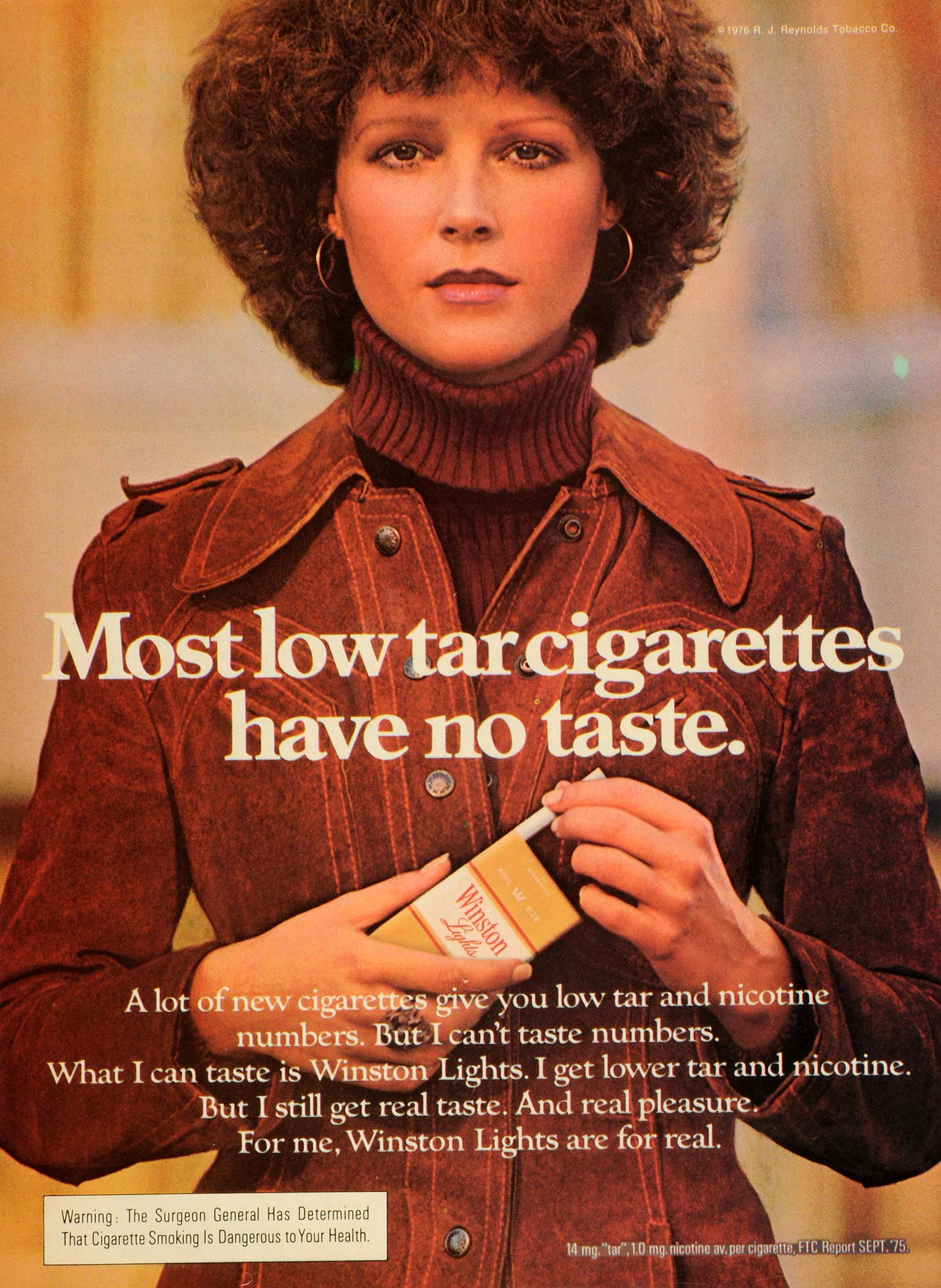 1976 Ad Winston Lights Cigarettes Product R J Reynolds Tobacco Co Woman NYM1