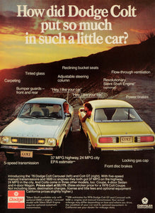 1976 Ad Chrysler Corp Dodge Colt Carousel GT Automobile Logo Motor Vehicle NYM1
