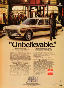 1976 Ad Aspen Dodge Wagon Chrysler Corp Motor Vehicle Vintage Automobile NYM1