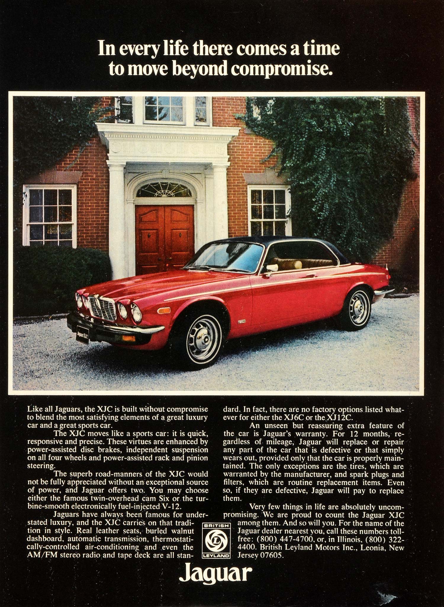 1976 Ad British Leyland Motors Inc Red XJC Jaguar Automobile Motor Vehicle NYM1