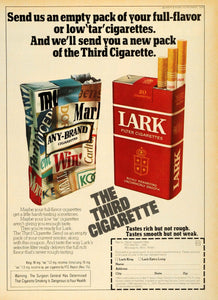 1976 Ad Lark Filter Cigarettes Pack Ligget & Myers Inc Smoking Products NYM1