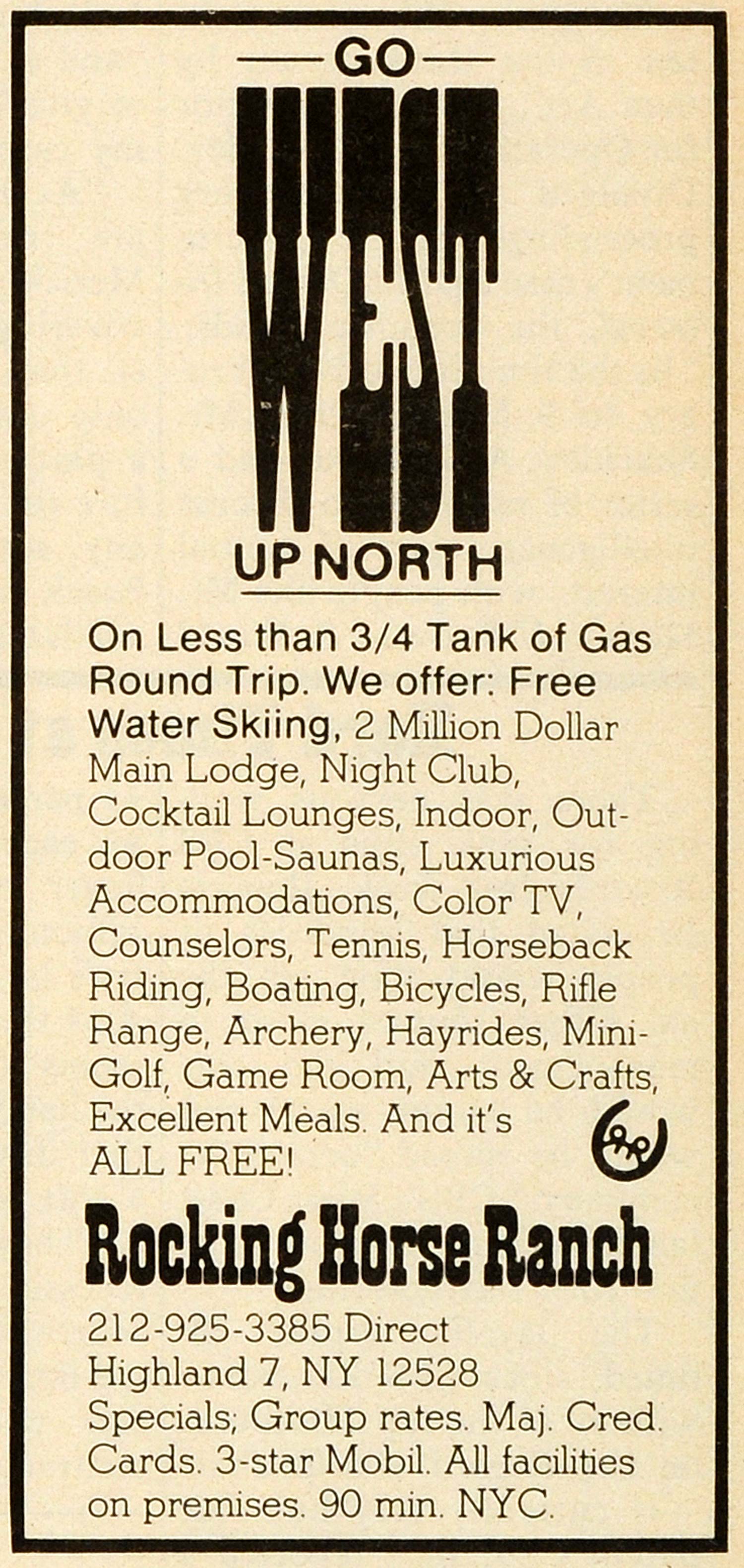 1979 Ad Rocking Horse Ranch Highland New York Hotel Resort Lodging Vacation NYM1