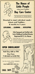 1979 Ad House of Little People Infant & Toddler Day Care Center Babies NYM1