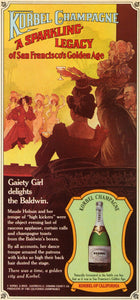 1979 Ad Korbel Champagne Sparkling Gaiety Girls Edwardian Maude Hobsin NYM1
