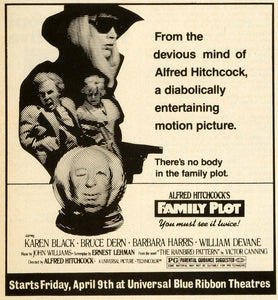 1976 Ad Film Family Plot Comedy Alfred Hitchcock Barbara Harris Bruce Dern NYM1
