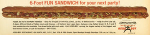 1976 Ad Hero-Boy Restaurant Manganaro's 6-foot Sandwich Food 492 Ninth NYM1