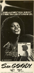 1979 Ad Sam Goody Love Tracks Album Gloria Gaynor I Will Survive Record NYM1