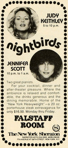 1979 Ad Falstaff Room NY Sheraton Judy Keithley Jennifer Scott Pianist NYM1