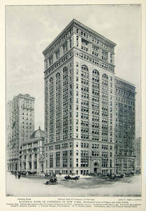 1903 Print National Bank Commerce New York Nassau Cedar James Baker NYV1