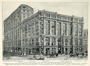 1903 Print Mutual Life Building Liberty Cedar Morton Clinton Russell NYV1