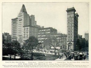 1903 Print City Hall Park Gerken Elbridge Gerry Broadway Manhattan Street NYV1