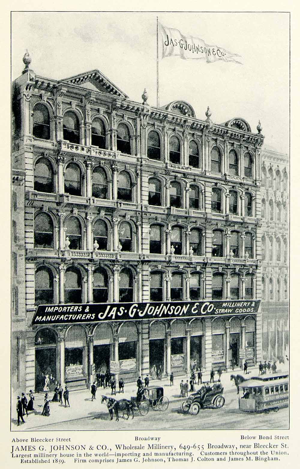 1903 Print James Johnson 649 Broadway Millinery Architecture New York NYV1