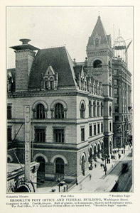 1903 Print Brooklyn Post Office Eagle Columbia Washington New York Historic NYV1