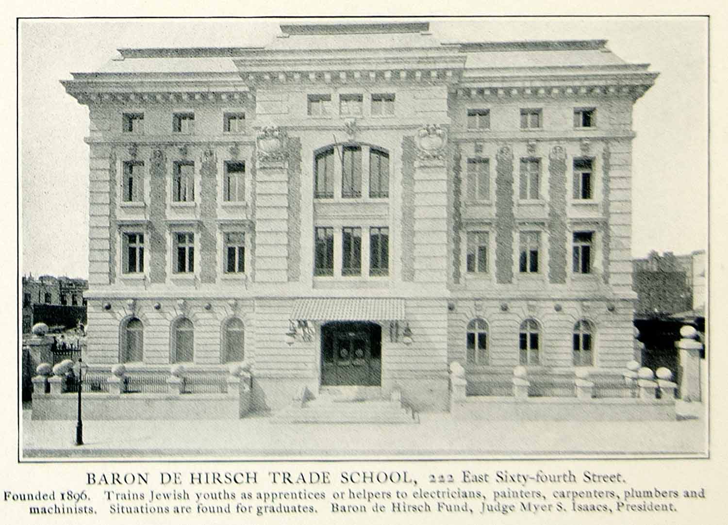 1903 Print Baron Hirsch Trade School 222 East Sixty-fourth Street Myers NYV1