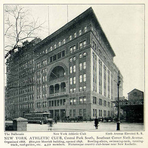 1903 Print New York Athletic Club Dalhousie Sixth Avenue Historical NYV1