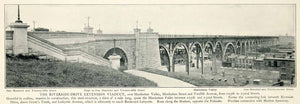 1903 Print Riverside Drive Extension Viaduct Manhattan Valley Historic NYV1