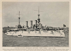 1903 USS New York Armored Cruiser Navy Flagship Print ORIGINAL HISTORIC IMAGE NY