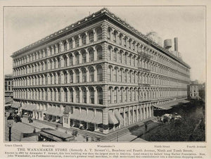 1903 Wanamaker Department Store New York City NYC Print ORIGINAL HISTORIC NY