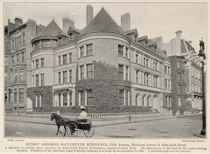 1903 Henry Osborne Havemeyer Mansion 5th Ave. NYC Print ORIGINAL HISTORIC NY
