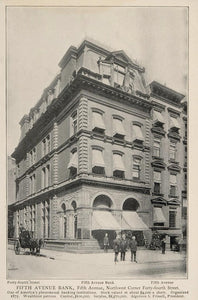 1903 Fifth Avenue Bank Building New York City Print - ORIGINAL HISTORIC IMAGE NY