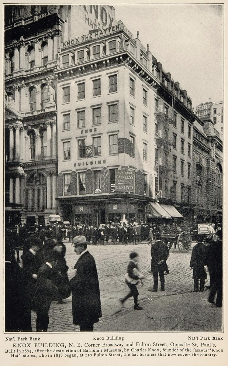 ORIG 1903 New York City Print Charles Knox Hat Building ORIGINAL HISTORIC NY