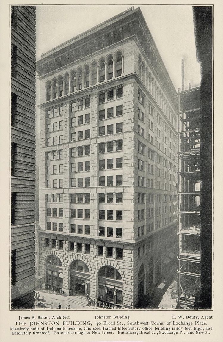 1903 Johnston Building 30 Broad St. New York City Print ORIGINAL HISTORIC NY