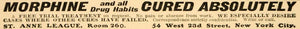 1902 Ad Medical Quackery Morphine Drug Addiction Cure 54 W. 23rd St. New OD1