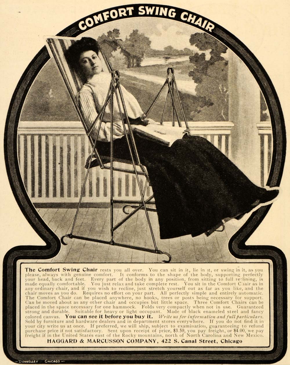 1904 Vintage Ad Haggard Marcusson Porch Swing Chair 422 S Canal St Chicago OD1
