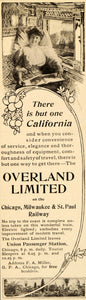 1905 Vintage Ad Overland Limited California Train Coach Union Passenger OD1