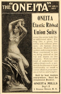 1903 Vintage Ad Oneita Mills Union Suit Underwear Woman Dept Z 1 Greene St OD1