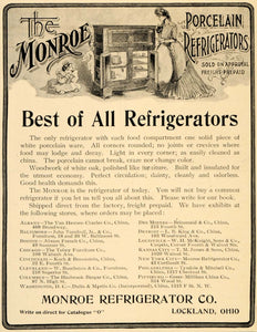 1902 Ad Monroe Refrigerator Icebox Antique Lockland OH - ORIGINAL OD1
