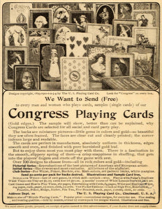1905 Ad Initial Pictorial Club Series US Playing Card - ORIGINAL ADVERTISING OD1