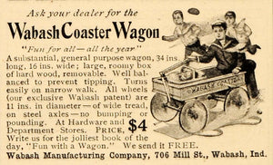 1906 Ad Wabash Coaster Antique Wagon Indiana Child Toy - ORIGINAL OD1
