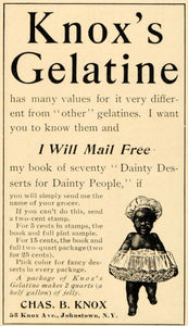 1901 Ad Antique Knoxs Gelatine Charles Dainty Desserts - ORIGINAL OD1