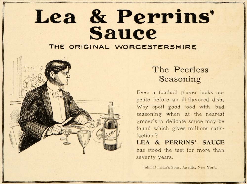 1905 Ad Duncan Peerless Seasoning Lea Perrins Sauce - ORIGINAL ADVERTISING OD1